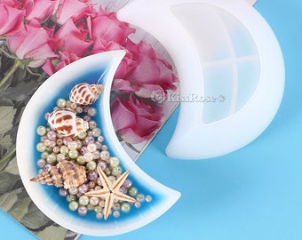 Creative Moon Tray Resin Mold-Silicone Tray Mold-Crescent Plate Silicone Mold-Moon Storage Tray Mold-Snack Tray Mold