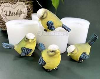 3D bird silicone mold-Cute bird plaster/concrete mold-bird candle mold-sparrow resin molds-desktop ornaments mold-epoxy resin bird mold