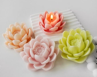 3D Lotus candle mold-Flower candle silicone mold-Flower diffusing stone mold-Scented candle mold-Lotus resin mold-Lotus plaster mold