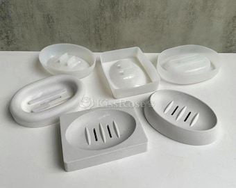 Silicone Soap Holder Mold-3 styles Soap box resin molds-Silicon Mold for resin craft-Soap drain box holder mold-Concrete cement plaster mold