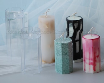 Octagon cylinder candle mold-Acrylic molds for candle making-DIY candle craft mold-Scented candle mold