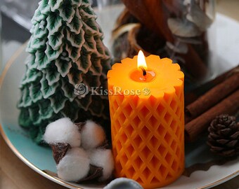 Hollow diamond surface candle mold-Creative silicone candle mold-Aromatherapy candle mold-Cylindrical candle mold-Home Decoration Mold
