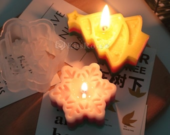 Snowflake Candle Mold-Christmas Tree Silicone Mold-Christmas Decoration Mold for Candle Making-Scented Candle Mold-Resin/Plaster Craft Molds