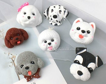 Kawaii Teddy Dog Silicone Mold-Animal Dog Resin Mold-Cute Dog Head Mold-Pet Dog Plaster Mold-Scented Plaster Mold-Epoxy Resin Craft Mold