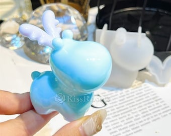 Simpatico stampo in silicone alce-3D Natale alce resina stampo-resina epossidica piccolo cervo stampo-resina portachiavi ciondolo stampo-stampo arte resina-stampi in resina epossidica