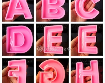 4 inch Alphabet Resin Mold-Large Uppercase Letter Silicone Mold-A to Z Large Letter Resin Molds-Alphabet Lamp Mold-Letter lamp mold