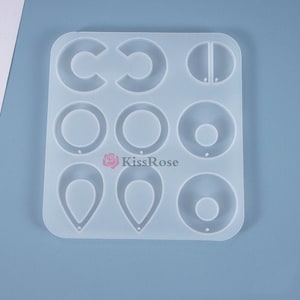 Earring pendant silicone mold for resin craft-Round Pendant resin mold with hole-DIY eardrop silicon mold-Jewerly mold for earring making