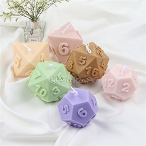 Dice Candle Silicone Mold-D20 Dice Candle Mold-Triangle Pentagonal Hexagon Dice Candle Mould-Polygonal Dice Mold-Silicone Mold for Candles
