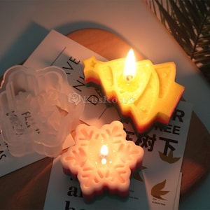 Snowflake Candle Mold-Christmas Tree Silicone Mold-Christmas Decoration Mold for Candle Making-Scented Candle Mold-Resin/Plaster Craft Molds