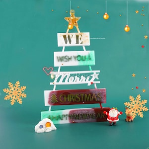 Merry Christmas Silicone Mold-Christmas Sign Resin Molds-Christmas Ornaments silicon mold-Epoxy Resin Christmas Mold