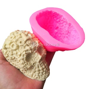 Screw skull silicone mold-3 styles Skull candle mold-Skull resin mold-Candle silicone mold-Scented candle mold-Creative Skull Cake Mold