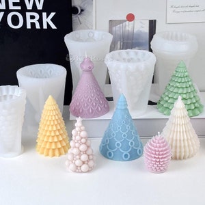 Christmas tree candle silicone mold-scented candle mold-pine cone candle mold-plaster/concrete/epoxy resin Christmas tree ornaments molds