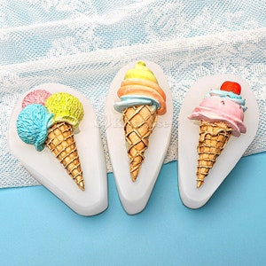 3 Arten Eis Harz Formen-Eis Kegel Silikonform für Harz Handwerk-Schlüsselanhänger Anhänger Form-Schmuck Charme Form-Schokolade Fondant Form