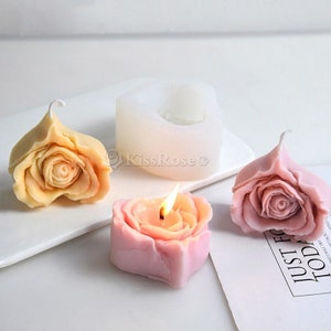 Romantic Rose Heart Mold Silicone Candle Mold For Candle making Love Rose Chocolate Mold Heart Plaster mould For Valentine&#39;s Day Gift
