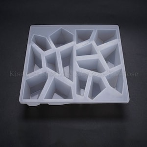 Irregular silicone crystal stone mold-Silicone mold for resin crystal stone making-Cut surface silicon candle mold-Jewelry pendant mold