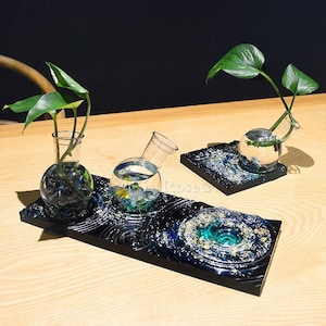 Water ripples tray resin mold-Rectangular/Square silicone tray mold-Epoxy Resin/Concrete/Cement/Plaster plant flower vase tray mold