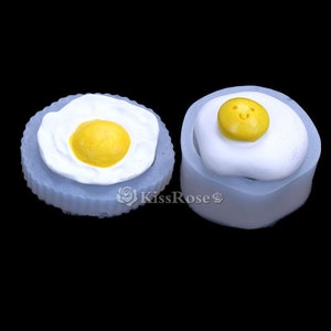 Molde de silicone para ovo escalfado kawaii, para fondant, faça você mesmo, moldes de resina de ovo frito, molde de aromaterapia, molde de pedra aromática, molde de gesso, molde de chocolate