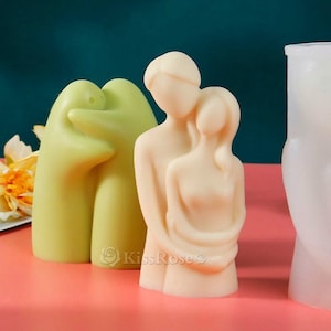 Embrace Couple Candle Silicone Mold-Simple Couple Candle Mold-Abstract Family Member Plaster Mold-Scented Candle Mold-Pillar Candle Mould