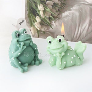 Cute frog candle mold-Silicone frog mold for candle making-Scented candle molds-Frog plaster mold-Home decoration-Epoxy resin craft mould