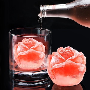 Rose Flower Ice Cube Mold Silicone Ice Compartment Small Block Ice