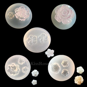 Silicone mold for resin flower making -Flower resin molds-Epoxy resin flower mold-Flower charm mold-Rose daisy resin mold-Glossy flower mold
