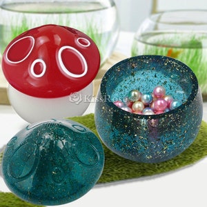 Cute Mushroom Storage Box Epoxy Resin Mould Concrete Silicone