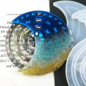 Round turntable calendar silicone mold-Calendar tray mold-Calendar plate resin mold-Epoxy resin mold for calendar DIY-Home Decoration Mold