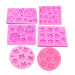 6 estilos flor silicona molde-rosa resina molde-rosa flor pastel decoración molde-flor fondant molde-rosa arcilla molde