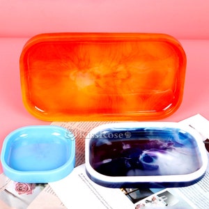 Rolling Tray Molds for Resin, Thrillz Large Silicone Rolling Tray Molds for  Resin with 2 Pack Silicone Resin molds, Weed Leaf Glitter for Epoxy Resin