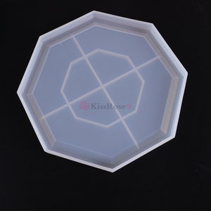Big size octagon Silicone dish mold for resin craft-Octagonal plate resin molds-Silicon jewelry tray mold-DIY resin dish making