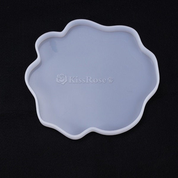 Irregular edge silicone coaster mold for resin-Epoxy resin molds for cup mat making-Silicon tray mold