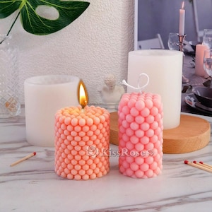 Creative Cylinder Bubble Candle mold-Magic sphere Candle Silicone mold-DIY Scented Pillar Candle Mold-Small Ball Magic Cube Candle Mould