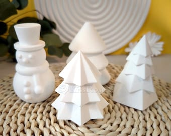 Silicone Christmas tree mold-Christmas tree candle mold-Gypsum snowman mold-Christmas decoration resin molds-Home decoration Raysin Mold