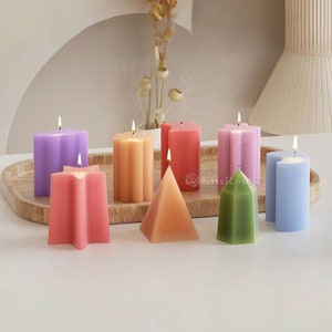 Polygonal Cylinder Candle Mold-Candle Silicone Mold-Star/Moon/Cloud/Cat Face Pillar Candle Mold-Scented Candle Mold-Home Decoration Mould