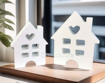 2 maten siliconen huismal-Gable huismallen-Lichte huismal-Gipsen huis siliconen mal-hol hart/ramen huis beton/hars mallen