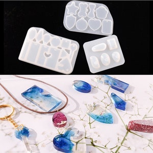 Geometric Pendant Silicone Mold-Jewelry Pendant Resin Molds-Silicone mold for resin-Epoxy Resin Pendant Mold-Heart Pendant Mold