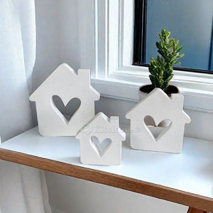 Large house silicone mold-hollow house candle mold-3 size light house concrete mold-aromatherapy plaster mold-home decoration-gift for her