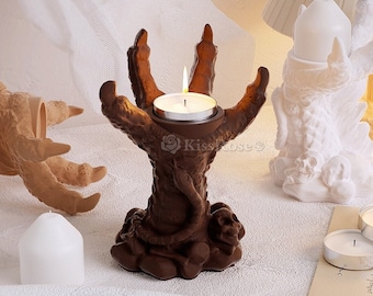 Dragon Claw Candle Holder Silicone Mold-Tealight holder concrete mold-Jewelry earring necklace holder resin mold-Plaster candlestick mold