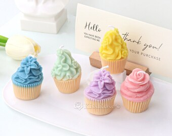 Muffin cup cake candle silicone mold-cute flower cake candle mold-scented candle mold-muffin cup fondant chocolate cake mold-ornament mold