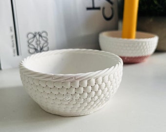 Braided flower pot silicone mold-Concrete candle vessel mold-Candle Container Cup/Jar Plaster Mold-Jewelry storage bowl resin mold-Resin art