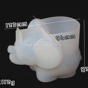 Moule en silicone pour boîte de rangement avec éléphant mignon - Moules en résine éponge de maquillage - Moule en silicone pour décoration de bureau - Moule pour boîte à bijoux DIY image 2