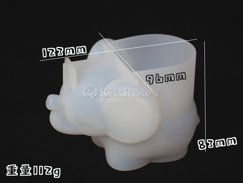 Moule en silicone pour boîte de rangement avec éléphant mignon - Moules en résine éponge de maquillage - Moule en silicone pour décoration de bureau - Moule pour boîte à bijoux DIY image 2