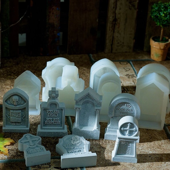 7 Styles Tombstone Silcone Mold-gravestone Concrete Mold-tomb
