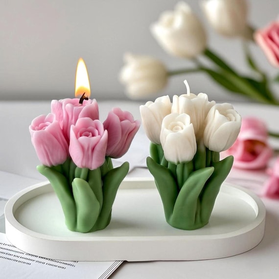 3 Styles Tulip Candle Silicone Molds-tulip Bouquet Candle Mold