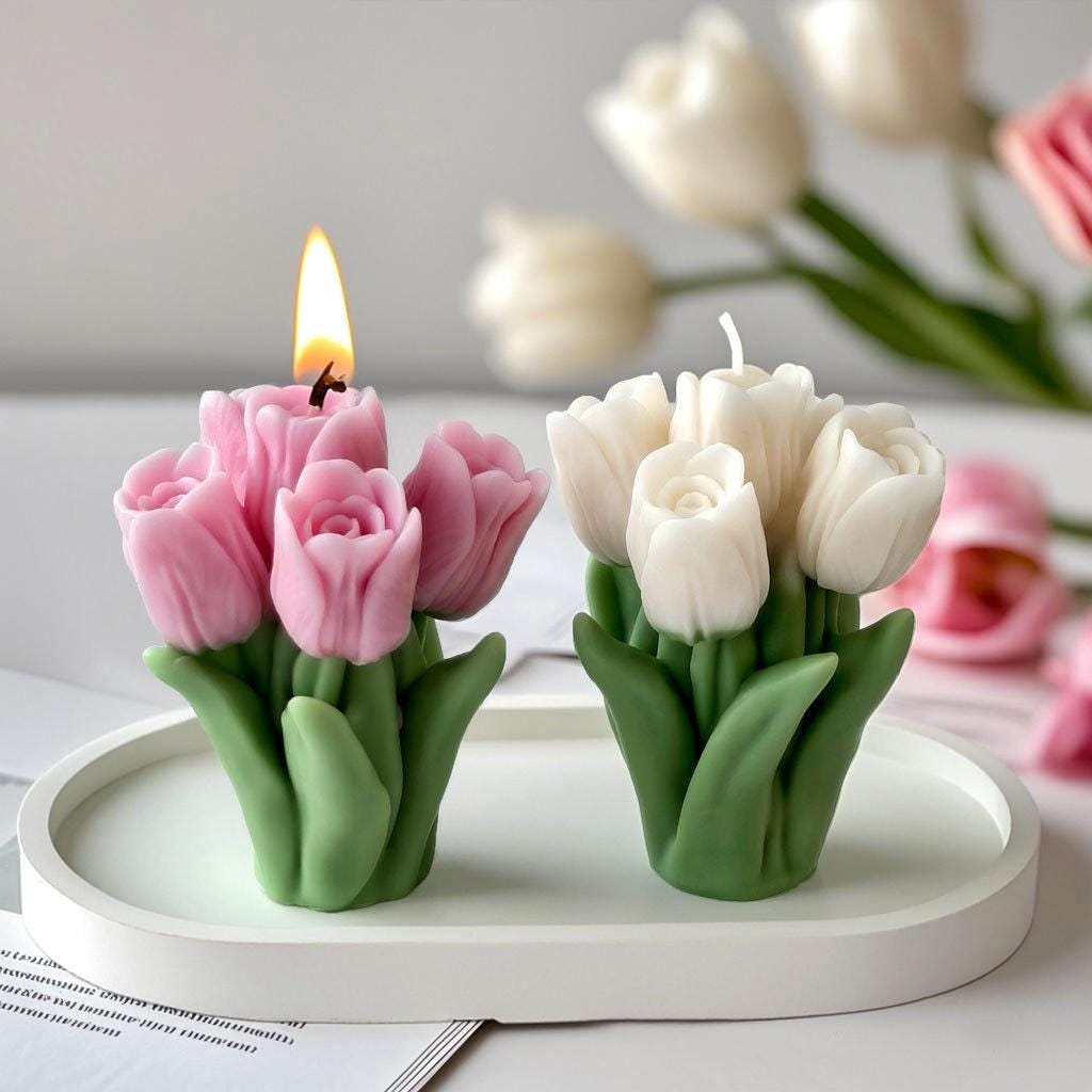 3 Styles Tulip Candle Silicone Molds-tulip Bouquet Candle Mold