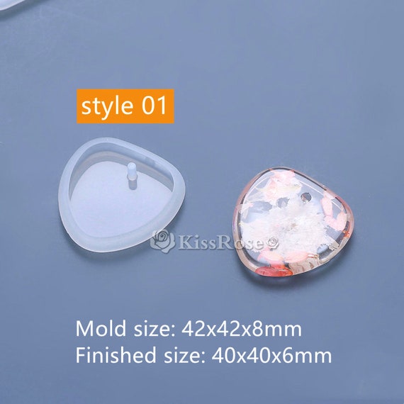 DIY Multi-style Gemstone Pendant Resin Molds Jewelry Keychain