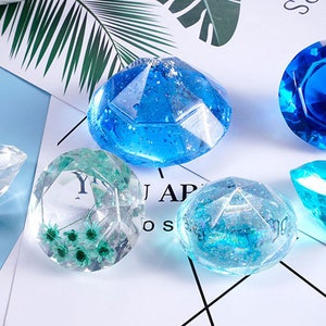 Semi Transparent resin molds 45mm 61mm Diamond Silicone mold epoxy resin Pendant mold 3 holes diamond mold craft jewelry mold