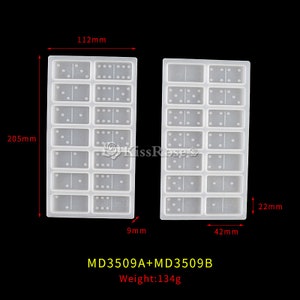 Dominogjul av harts - Dominogjul i silikon - Dominogjul av harts - DIY-dominogjul av harts - Brädspelsform av harts MD3509A+MD3509B
