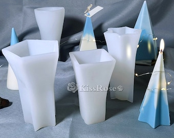 Geometric cone candle mold-Silicone candle mold-Triangular cylinder candle mold-Scented candle mold-Silicon candle mold