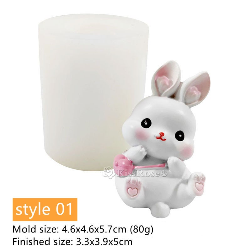 Mini moule en silicone animal lapin pour bricolage, résine Regina, bougie,  chocolat, bonbons, MSI, moule à glaçons, artisanat fait à la main -  AliExpress